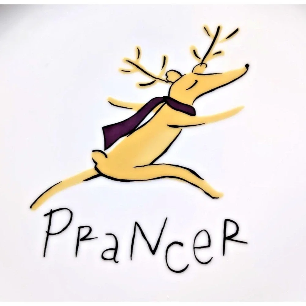 Pottery Barn PRANCER Reindeer Dinner Plate 11